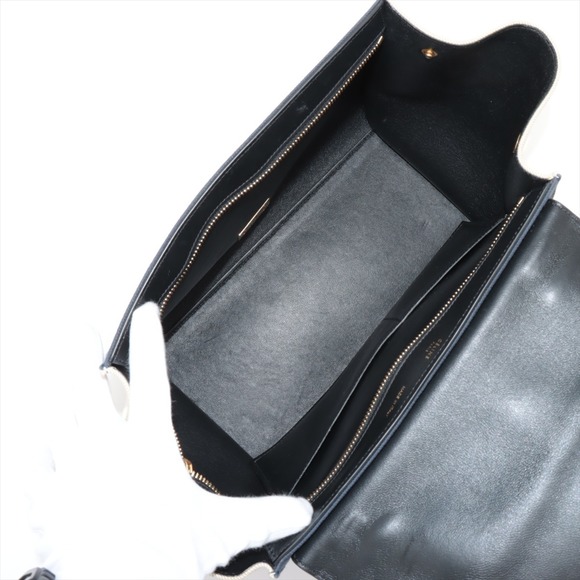 CELINE Trapeze Leather x Canvas Shoulder Bag Tote Handbag - Picture 8 of 14